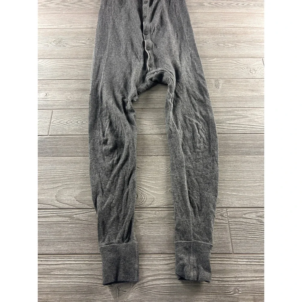 LL Bean Mens Gray Wool Blend Union Suit Thermal Bodysuit 237789 Small Regular